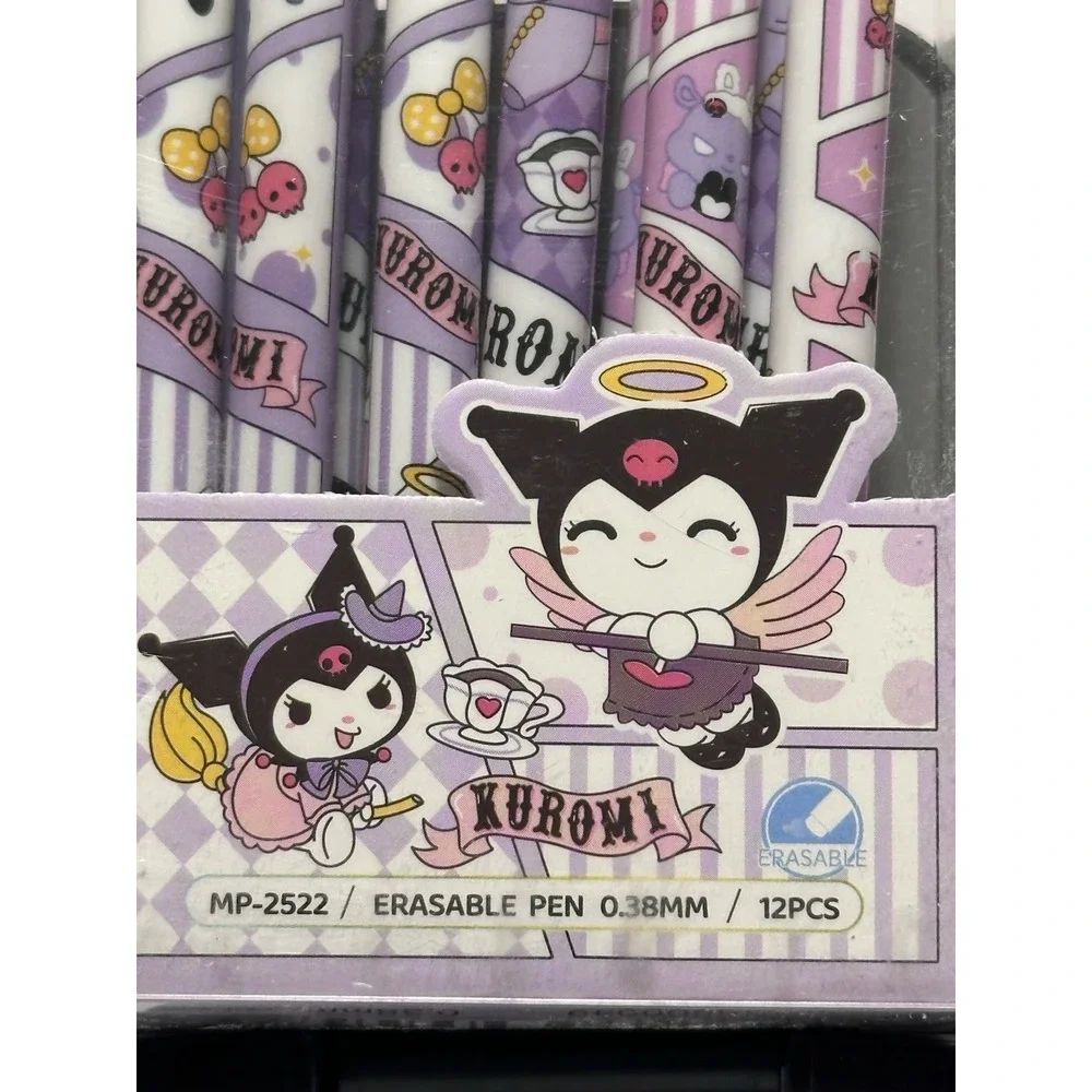 KUROMI Erasable Gel Ink Pens 12 piece set with a .38 mm fine tip